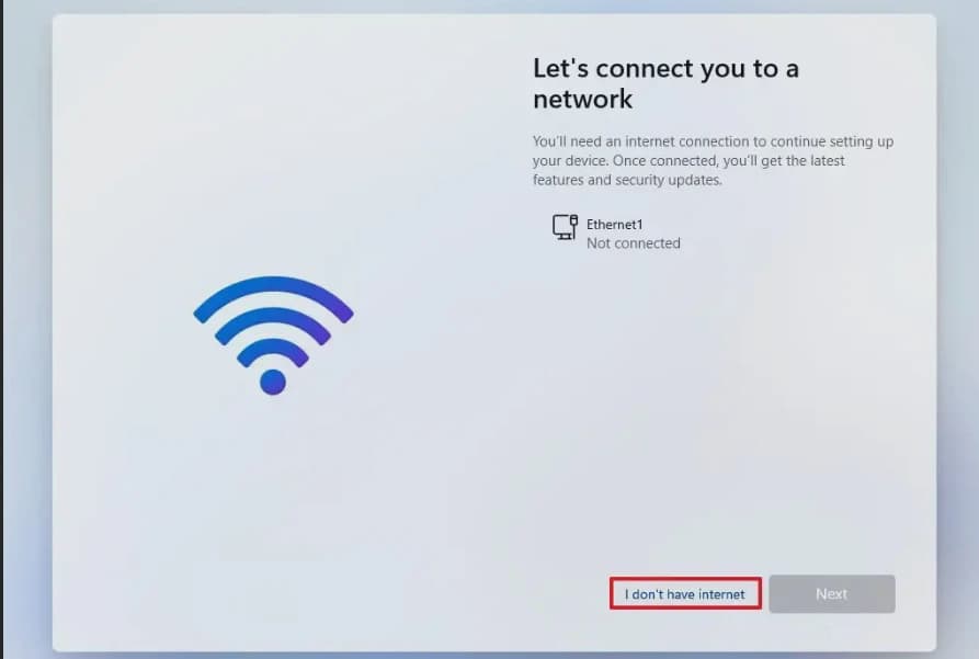 How to bypass internet connection and install Windows 11