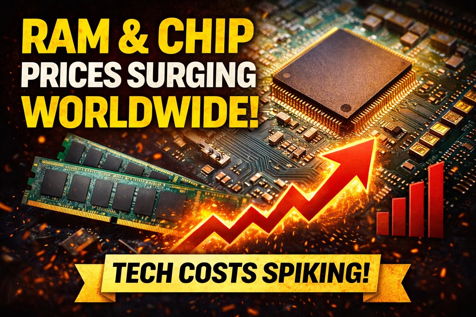 Global RAM & Chip Prices Skyrocket — What It Means for Your PC, Phone & Tech Costs
