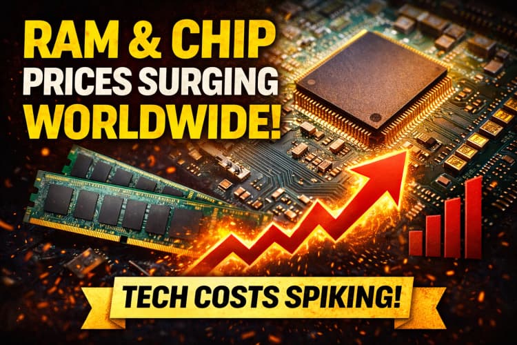 Global RAM & Chip Prices Skyrocket — What It Means for Your PC, Phone & Tech Costs